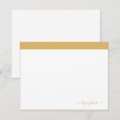Carte De Correspondance Simple Moderne Écriture Professionnelle Dorée (Devant / Derrière)
