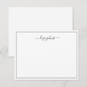 Carte De Correspondance Simple Moderne Écriture Professionnelle Noir (Devant / Derrière)