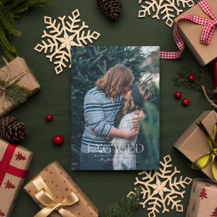 Carte De Correspondance Simple Moderne Élégant Photo de fiançailles Noël