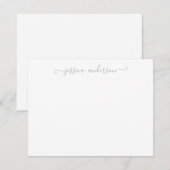 Carte De Correspondance Simple Moderne Fille Élégant Argent Gris Script (Devant / Derrière)