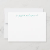 Carte De Correspondance Simple moderne Girly Classic Blue Script (Devant)
