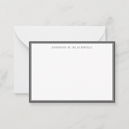 Carte De Correspondance Simple moderne gris blanc professionnel (Devant)