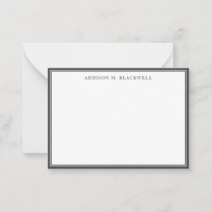 Carte De Correspondance Simple moderne gris blanc professionnel