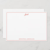 Carte De Correspondance Simple moderne manuscrit calqué Top Note (Devant / Derrière)