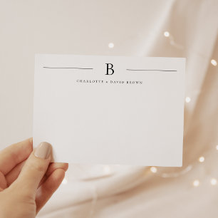 Carte De Correspondance Simple Moderne Monogramme Couple papeterie