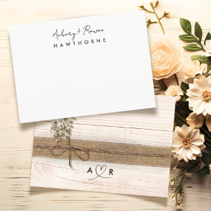 Carte De Correspondance Simple moderne Monogramme Couple Russe Mariage