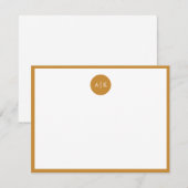 Carte De Correspondance Simple moderne moutarde jaune monogramme circulair (Devant / Derrière)