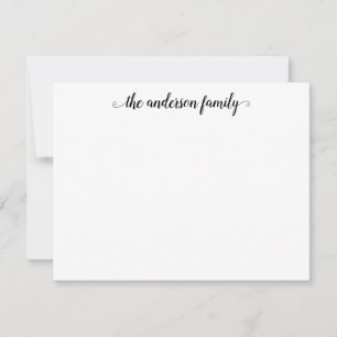 Carte De Correspondance Simple moderne noir gris Calligraphie famille de s