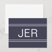 Carte De Correspondance Simple Moderne Personnalisé Monogramme Initiale Bl (Devant / Derrière)