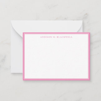 Carte De Correspondance Simple moderne rose blanc
