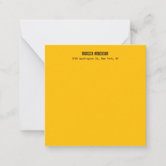 Carte De Correspondance Simple Moderne Simple Professionnel Jaune Ambre (Devant)
