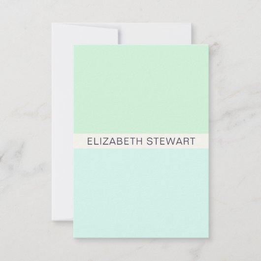 Carte De Correspondance Simple Moderne Vert Menthe et Aqua Professionnel (Devant)