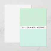 Carte De Correspondance Simple Moderne Vert Menthe et Aqua Professionnel (Devant / Derrière)