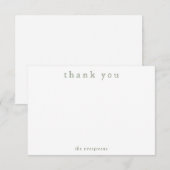 Carte De Correspondance Simple Moderne Vert Sauge Merci (Devant / Derrière)