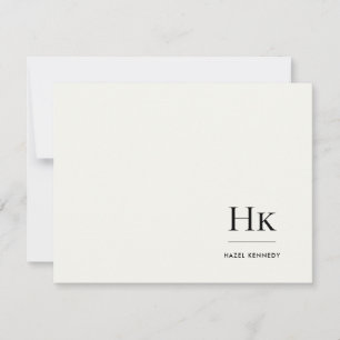 Carte de correspondance simple monogramme ivoire