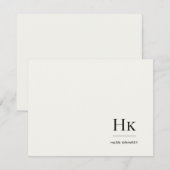 Carte de correspondance simple monogramme ivoire (Devant / Derrière)