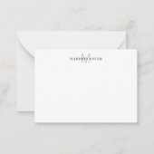 Carte De Correspondance Simple Monogramme Noir et Blanc Moderne (Devant)