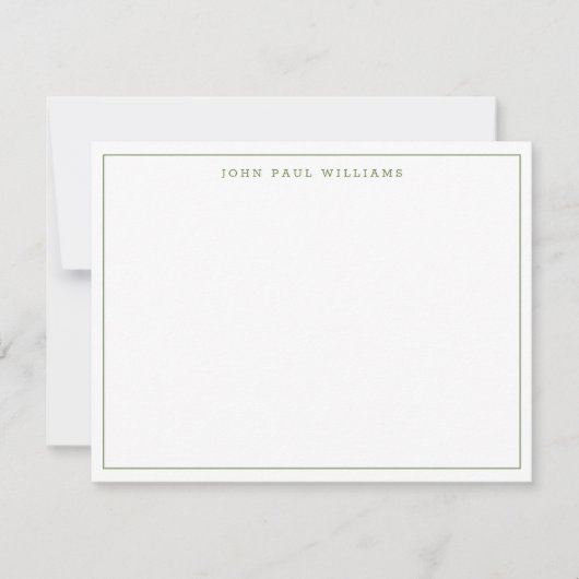 Carte De Correspondance Simple Moss Vert Moderne Professionnel Léger Bordu (Devant)