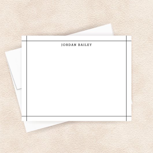 Carte De Correspondance Simple Noir Blanc Géométrique Moderne