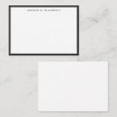 Carte De Correspondance Simple Noir Blanc Professionnel (Devant / Derrière)