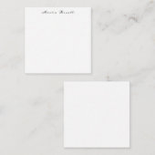 Carte De Correspondance Simple Noir Noir Blanc tendance Script de calligra (Devant / Derrière)