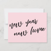 Carte De Correspondance Simple Pastel rose Nouvel An Nouveau Accueil (Devant)