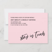 Carte De Correspondance Simple Pastel rose Nouvel An Nouveau Accueil (Dos)