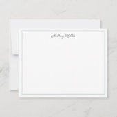 Carte De Correspondance Simple personnalisé gris bordure Script (Devant)