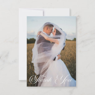 Carte De Correspondance Simple Photo de Mariage Ajoutez Votre Message de R