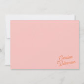 Carte De Correspondance Simple Pink Orange Script Personalized Stationery  (Devant)