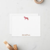 Carte De Correspondance Simple Pink Tiger Script Personalized Stationery (Devant/Arrière en situation)