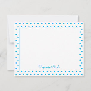 Carte De Correspondance Simple Polka Sky Blue Personnalisé