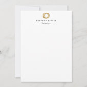 Carte De Correspondance Simple professionnel Gold logo entrepreneur (Devant)