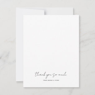 Carte De Correspondance Simple remerciement de mariage moderne 