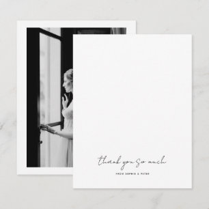 Carte De Correspondance Simple remerciement de photo de mariage moderne
