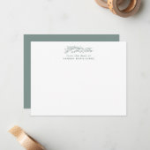 Carte De Correspondance Simple Rustique Depuis Le Bureau De Feuillage Vert (Devant/Arrière en situation)