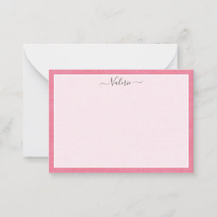 Carte De Correspondance Simple Script Personnalisé Fille Rose
