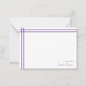 Carte De Correspondance Simple Script Violet 2 Côté Double Bordure (Devant)