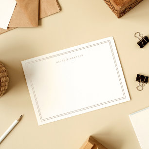 Carte De Correspondance Simple Taupe Décontracté Minimaliste Monogramme De