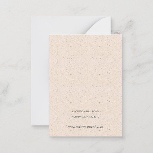 CARTE DE CORRESPONDANCE SIMPLE TEXTURE CÉRAMIQUE BLANCHE REGARDER AFFICHER (Dos)