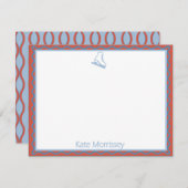 Carte De Correspondance Skates with Soft Blues Personalized Note Card (Devant / Derrière)