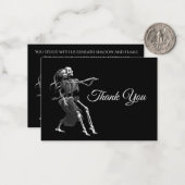 Carte De Correspondance Skeleton Gothic AlternativeHalloween wedding (Devant/Arrière en situation)