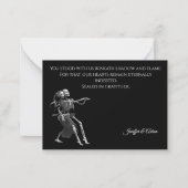 Carte De Correspondance Skeleton Gothic AlternativeHalloween wedding (Dos)