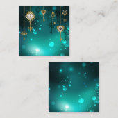 Carte De Correspondance Skeleton Keys on Green Background (Devant / Derrière)