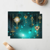 Carte De Correspondance Skeleton Keys on Green Background (Devant/Arrière en situation)