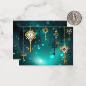 Carte De Correspondance Skeleton Keys on Green Background (Devant/Arrière en situation)