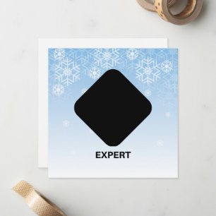 Carte De Correspondance Skier expert en diamant noir