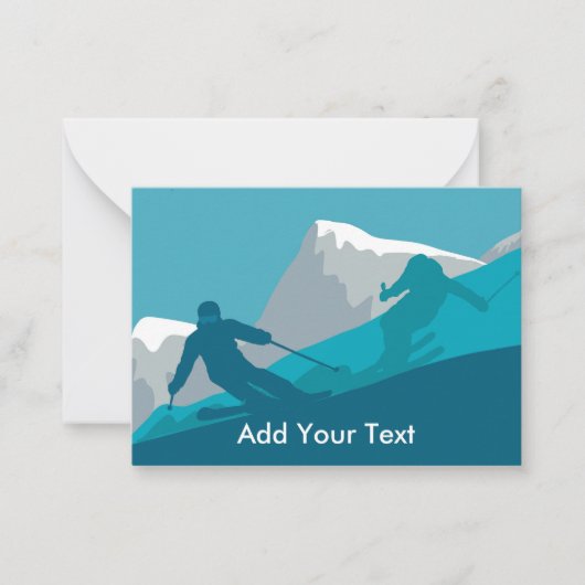 Carte De Correspondance Skieurs alpin de ski acrobatique (Devant)