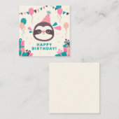 Carte De Correspondance Sloth Happy Birthday (Devant / Derrière)