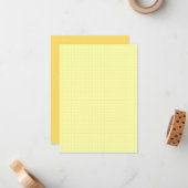 Carte De Correspondance Small Yellow Grid Graph Paper Note Cards (Squares) (Devant/Arrière en situation)